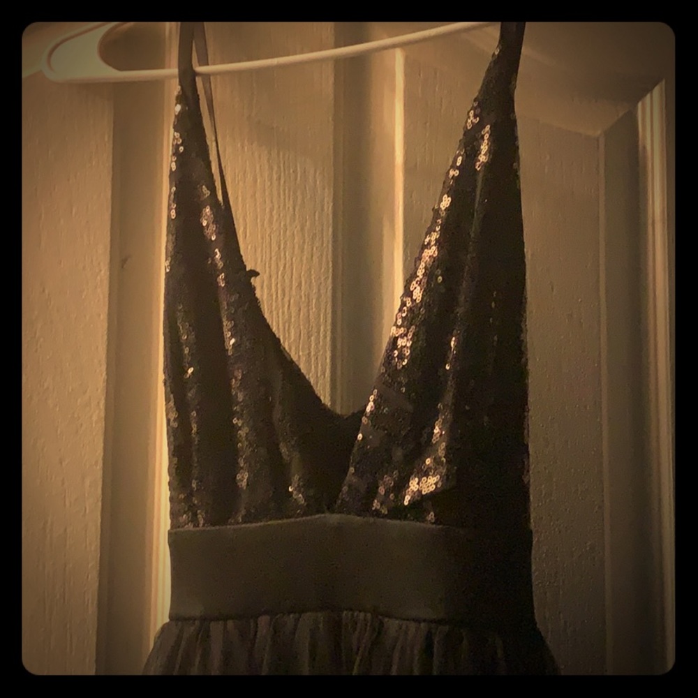 Black gown the sheer bottom